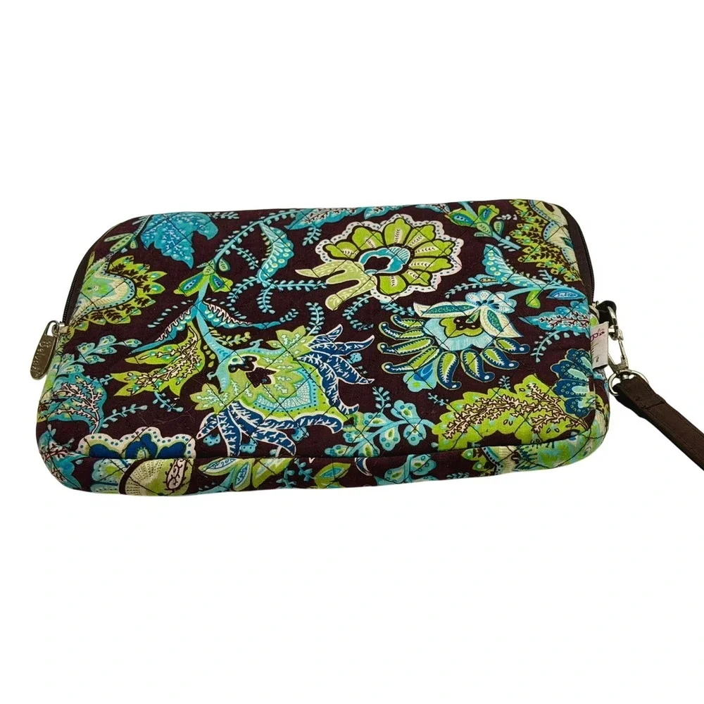 Belvah Quilted Floralipad Padded‎ case Bag  Brown Blue Green